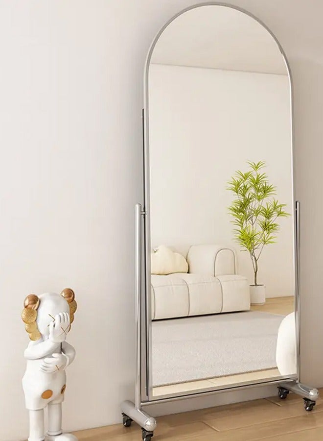 DubaiGallery New Type Arched Full Length Mirror, Large Arched Wall Mirror Floor Mirror with Stand, Full Body Dressing Mirrors Standing Hanging or Leaning Against Wall, Arched-Top Wood Thin Frame  - Image 2