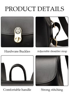 DUNISO Women's Backpack Fashionable Travel Backpack For Women Faux Leather School Backpack Shoulder Bag For College Girls Students Black  - Image 3
