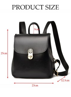 DUNISO Women's Backpack Fashionable Travel Backpack For Women Faux Leather School Backpack Shoulder Bag For College Girls Students Black  - Image 4