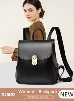 DUNISO Women's Backpack Fashionable Travel Backpack For Women Faux Leather School Backpack Shoulder Bag For College Girls Students Black  - Image 1