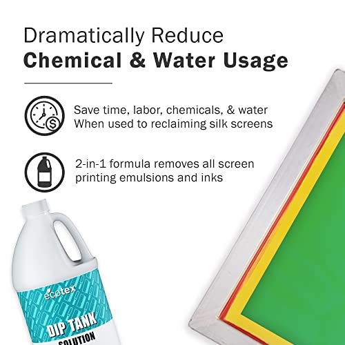 Screen Print Direct Ecotex® Dip Tank Solution - Emulsion Remover Screen Printing and Ink Remover, Eco-Friendly Cleaner and Solvent to Reclaim Screen Printing Screens - Industrial Strength Solvent for Dip Tank - Image 2