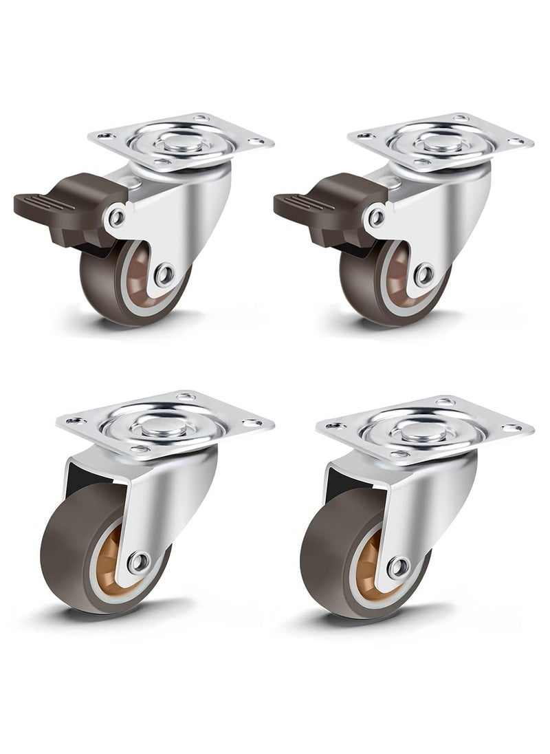 THOISEWELT THOISEWELT Stainless Steel Material 360 Degree Swivel Caster Wheel For Furniture Sofa Bed Tipoy Kabat Castor Wheel 2 Brack Wheel 2 Plate Wheel 200kg Capacity Size 38mm  - Image 1