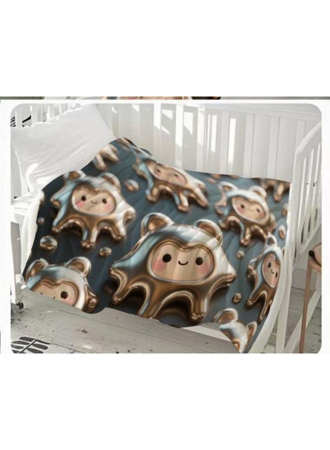 عام بطانية رقيقة من الفانيلا الكرتونية للأطفال والرضع (دافئة ومريحة، ومناسبة للنوم والألعاب) 70 سم * 100 سم - Image 2