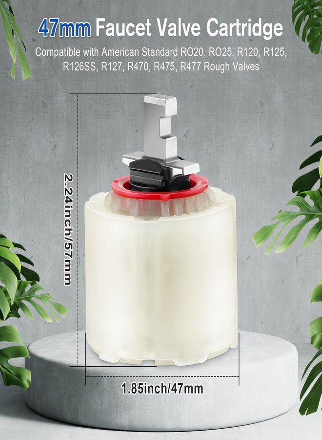 Enhon 1 Pack Shower Faucet Cartridge Compatible with 023529-0070A, Compatible with American Standard Single Handle Lavatory Bathroom Tub/Shower, 47 MM with Seals, Ceramic Faucets Cartridge - Image 3