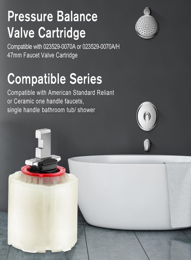 Enhon 1 Pack Shower Faucet Cartridge Compatible with 023529-0070A, Compatible with American Standard Single Handle Lavatory Bathroom Tub/Shower, 47 MM with Seals, Ceramic Faucets Cartridge - Image 2