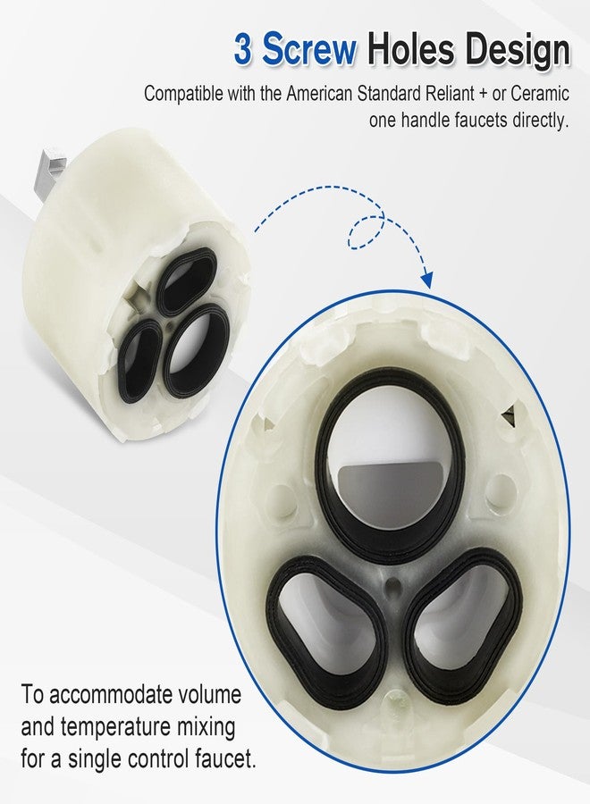 Enhon 1 Pack Shower Faucet Cartridge Compatible with 023529-0070A, Compatible with American Standard Single Handle Lavatory Bathroom Tub/Shower, 47 MM with Seals, Ceramic Faucets Cartridge - Image 5