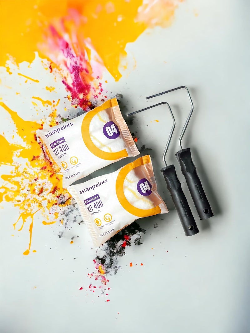 Asian Paints Trucare 4inch Multipurpose Enamel Painting Roller Kit 400 Pack Of (2) - Image 3
