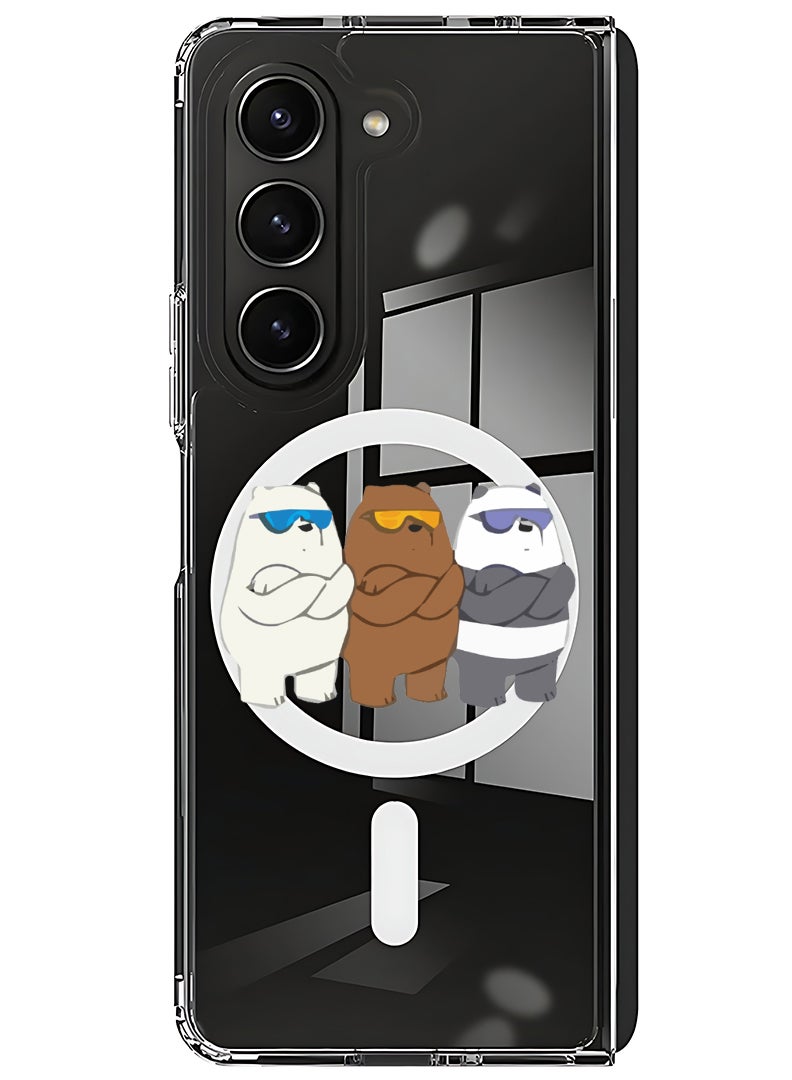 Theodor Magnetic Case for Samsung Galaxy Z Fold 6 Compatible with MagSafe Wireless Charging, Shockproof Phone Bumper Cover ears dance - Image 1