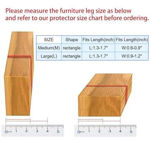 Yarehand 16 Pack Chair Leg Floor Protectors for Hardwood Floors Rubber Furniture Sliders 360Felt Pad Bottom Wrapped Thickening Silicone Furniture Legs Caps Covers LL1317W0912 Rectangular - Image 3