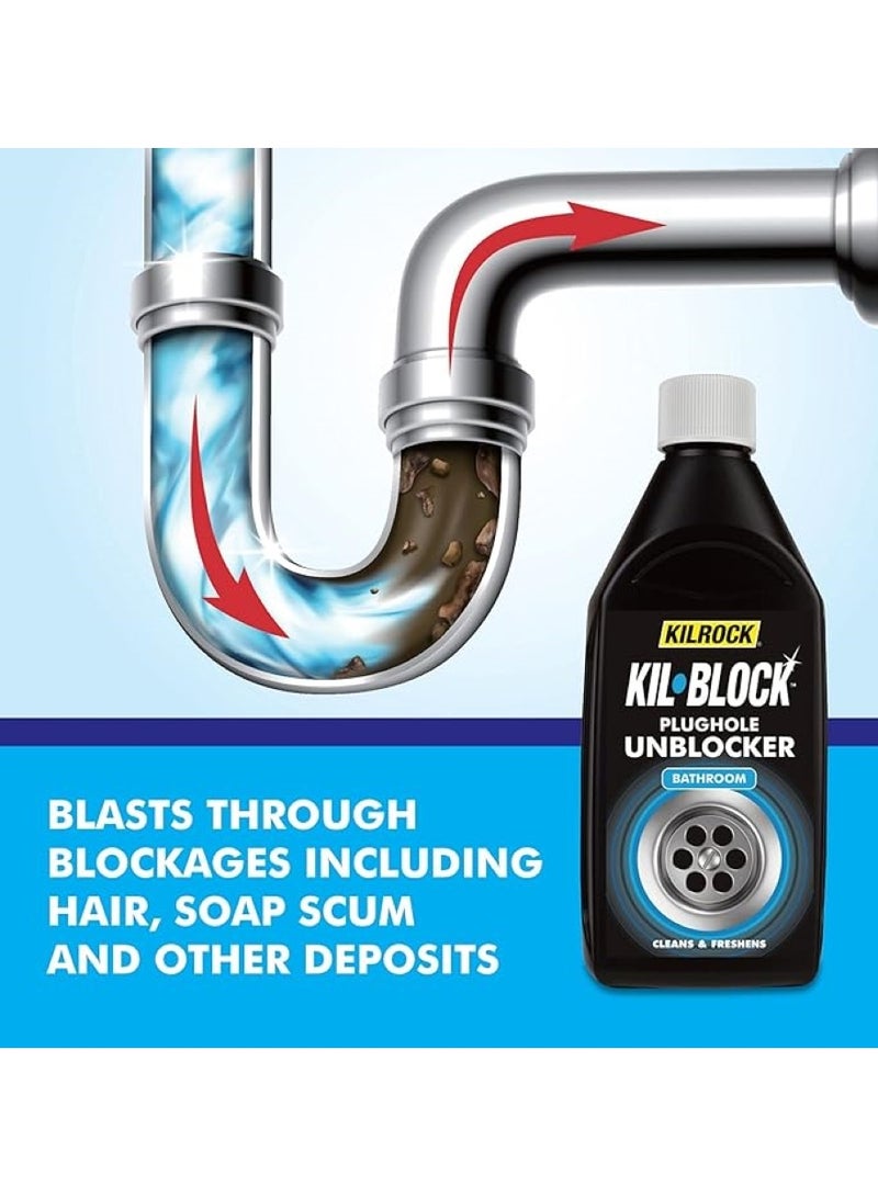 KILROCK Kilblock Bathroom Plughole Unblocker 500 ML - Image 5