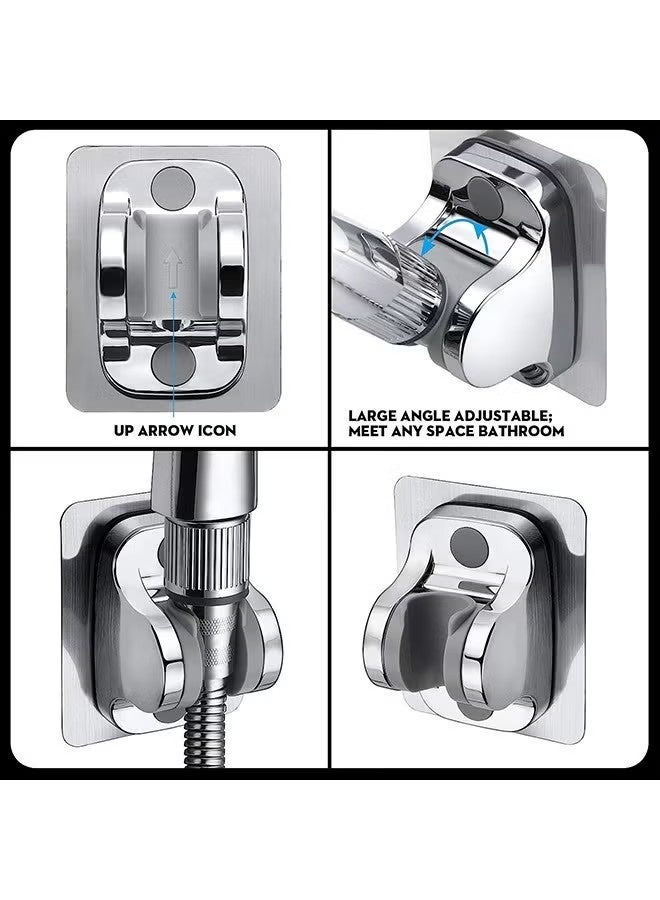 حامل دش لاصق قوي، حامل دش يدوي قابل للتعديل، حامل دش جداري، سهل التركيب بدون أدوات، تشطيب نهائي - Image 4