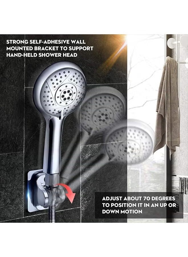 حامل دش لاصق قوي، حامل دش يدوي قابل للتعديل، حامل دش جداري، سهل التركيب بدون أدوات، تشطيب نهائي - Image 5