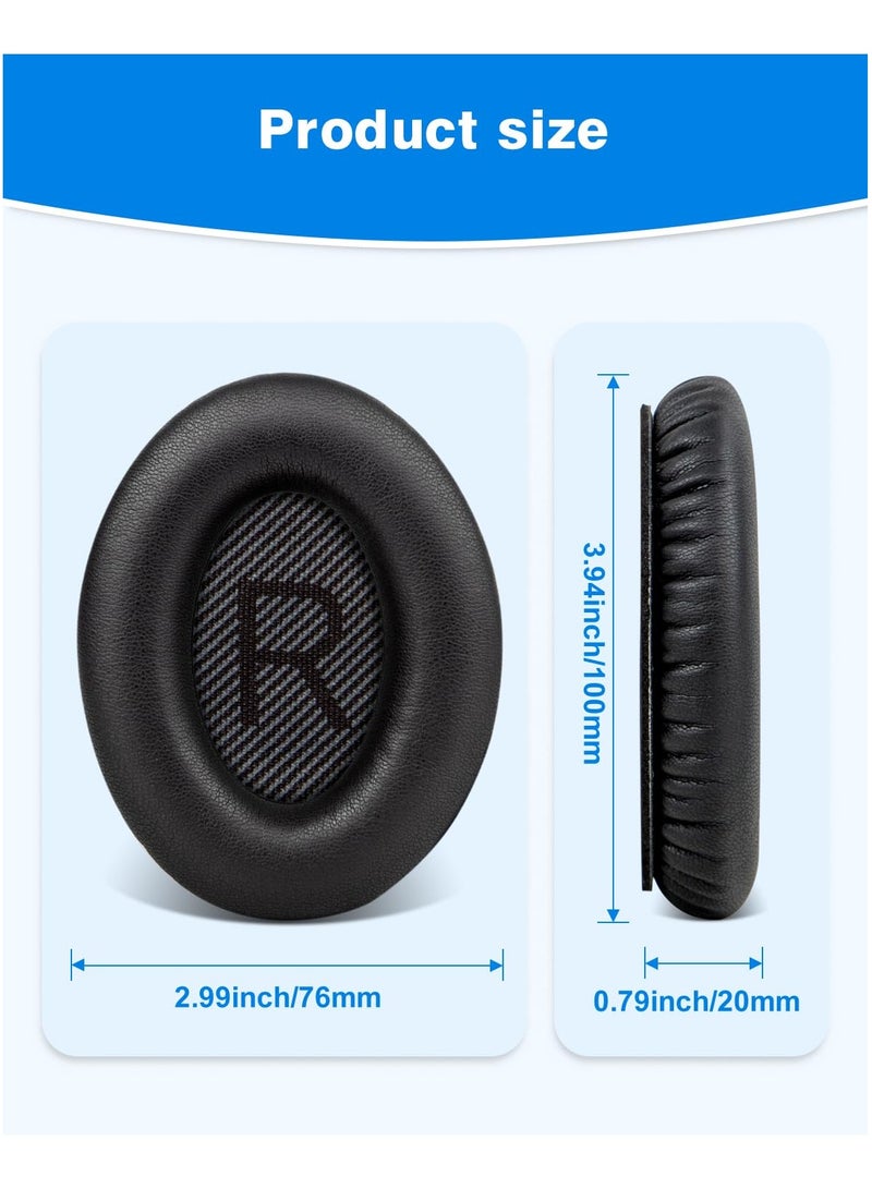 Replacement Ear-Pads Cushions For Bose QuietComfort-35 (QC-35) And QuietComfort-35 II (QC-35 II) Over-Ear Headphones Black - Image 5