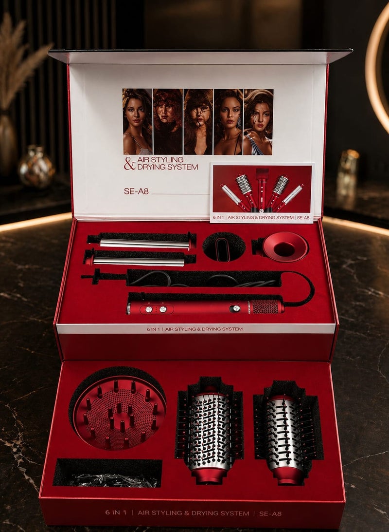 Hair Styling and Drying Brush – Multi-Purpose 6-in-1 for Drying, Curling, and Straightening Hair SE-A8 - Image 2