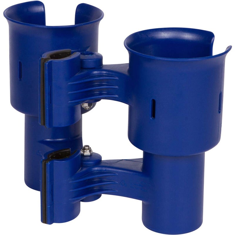 ROBOCUP, (Navy), Patented Boat Cup Holder, Clamp on Portable Storage Caddy Securely Holds 2 Drinks, Fishing Poles, Tools, Marine Gear | Perfect for Boating, Beach Umbrellas, Golf Carts - Image 4