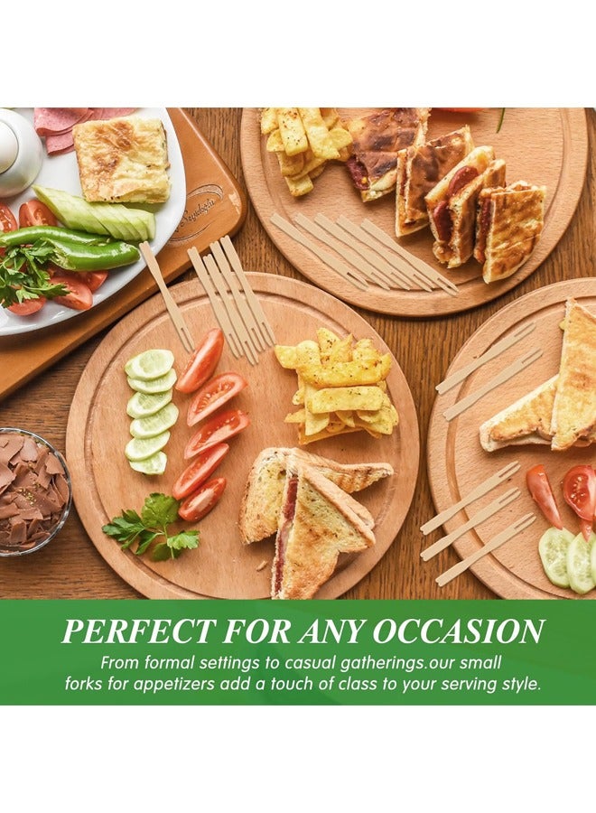 300Pcs Mini Bamboo Dessert Forks,Disposable Fruit Appetizer Forks for Party Wedding and Home  - Image 4