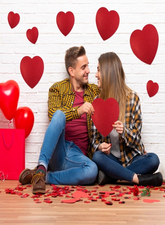 FOBSME 96 Pcs Red Glitter Heart Cutouts Assorted Size Paper Hearts Cutouts Valentine's Day Heart Die Cuts for Kid's Love and Peace School Craft Valentine Classroom Bulletin Board Decor(11.8",8.5",3.9",2.8") - Image 5