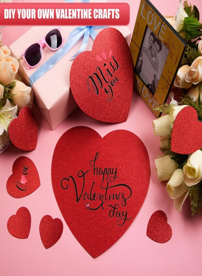 FOBSME 96 Pcs Red Glitter Heart Cutouts Assorted Size Paper Hearts Cutouts Valentine's Day Heart Die Cuts for Kid's Love and Peace School Craft Valentine Classroom Bulletin Board Decor(11.8",8.5",3.9",2.8") - Image 4