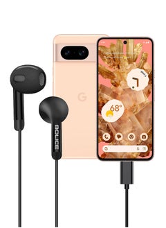 BOLICE USB C Headphones Compatiable with Google Pixel 8 USB C In-Ear Headphones with Microphone Volume Control and Pure Sound Black  - Image 1