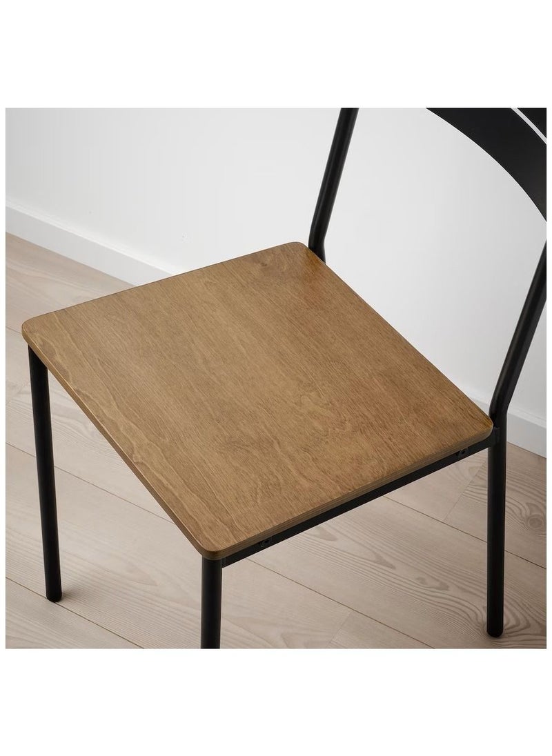 WK - Dining Table and 4 Chairs for Home and Restaurants Black Brown 110x67cm - Image 1