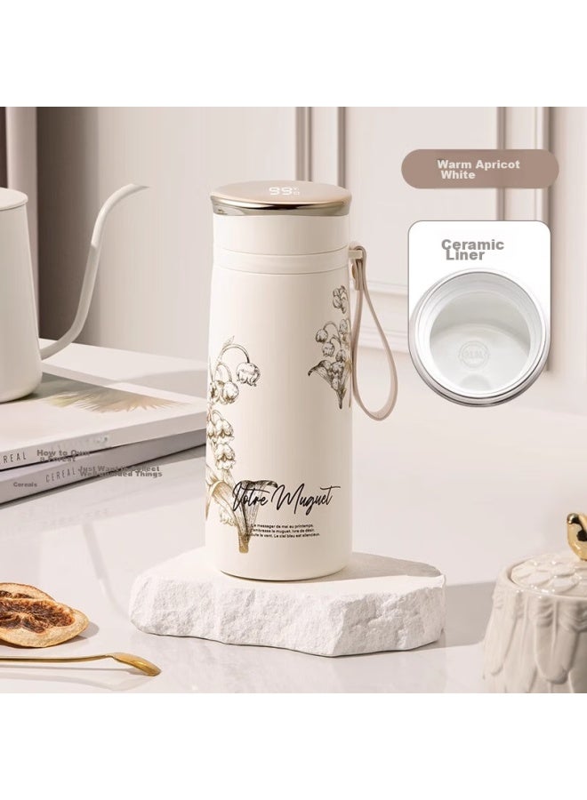Vanow Smart Insulated Mug For Women, Stylish Ceramic Inner Liner, Tea Infuser Water Bottle, Birthday Gift, Qixi Valentine's Day Present - Image 1