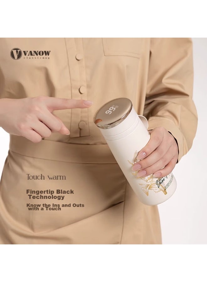 Vanow Smart Insulated Mug For Women, Stylish Ceramic Inner Liner, Tea Infuser Water Bottle, Birthday Gift, Qixi Valentine's Day Present - Image 2