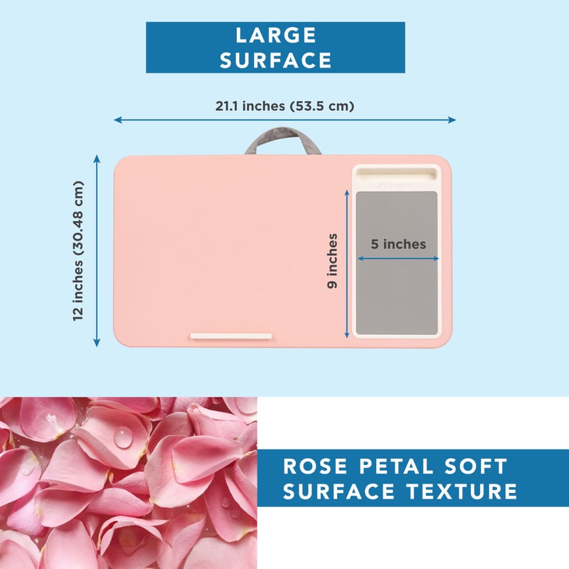 LAPGEAR Home Office Lap Desk with Device Ledge, Mouse Pad, and Phone Holder - Pink - Fits up to 15.6 Inch Laptops - Style No. 91584 - Image 5