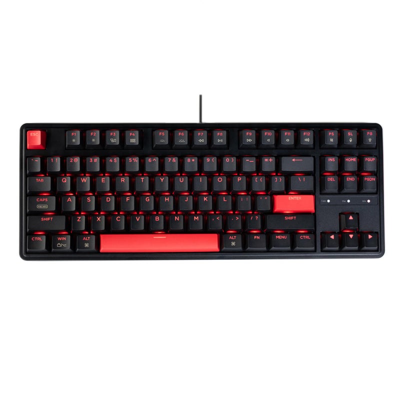 Keychron C3 Pro QMK/VIA Custom Gaming Keyboard, Programmable 87 Keys Compact TKL Layout Gasket Mount, Red LED Backlight Wired Mechanical Keyboard with Brown Switches for Mac/Windows/Linux - Image 3