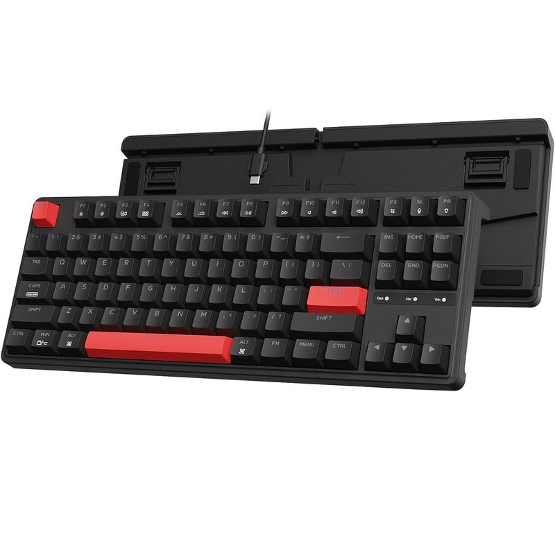 Keychron C3 Pro QMK/VIA Custom Gaming Keyboard, Programmable 87 Keys Compact TKL Layout Gasket Mount, Red LED Backlight Wired Mechanical Keyboard with Brown Switches for Mac/Windows/Linux - Image 1