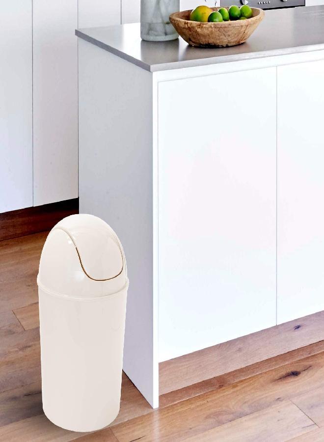 Umbra 1.25 Gallon Mini Waste Can with Removable Swing-Top Lid - Small Garbage Bin for Kitchen, Bathroom, Bedroom, Office - Compact Trash Can Fit Under Tables & Counters - Linen - Image 3