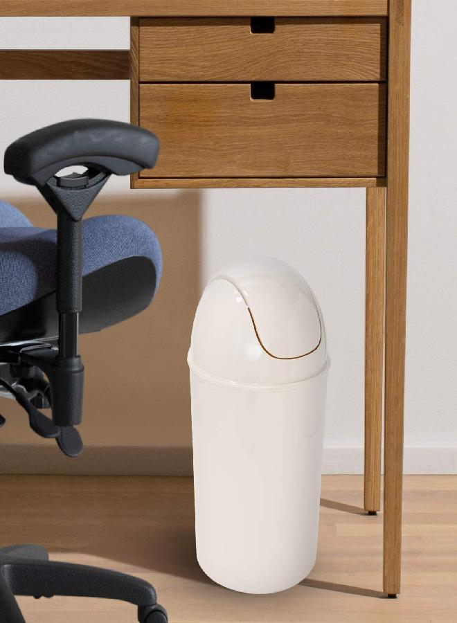 Umbra 1.25 Gallon Mini Waste Can with Removable Swing-Top Lid - Small Garbage Bin for Kitchen, Bathroom, Bedroom, Office - Compact Trash Can Fit Under Tables & Counters - Linen - Image 2