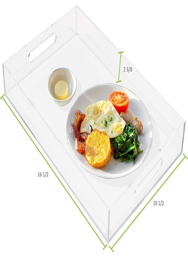 Estilo Premium Acrylic Serving Tray with Handles for Breakfast, Coffee Tables, Serving Food or Decorative Display - Image 2