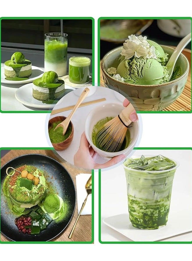 BOUND MOAT 4 Piece Matcha Tea Set Matcha Whisk Kit Matcha Ceramic Bowl Matcha Whisk, White Whisk Holder Traditional Scoop Perfect Set to a Traditional of Matcha Tool (White and pink)（Cherry Blossom Pattern） - Image 5