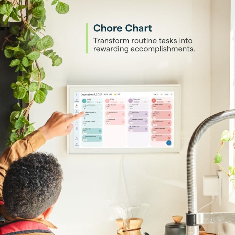 Calendar: 15 inch Digital Calendar and Chore Chart, Smart Touchscreen Interactive Display for Family Schedules - Wall Mount Included - Image 4