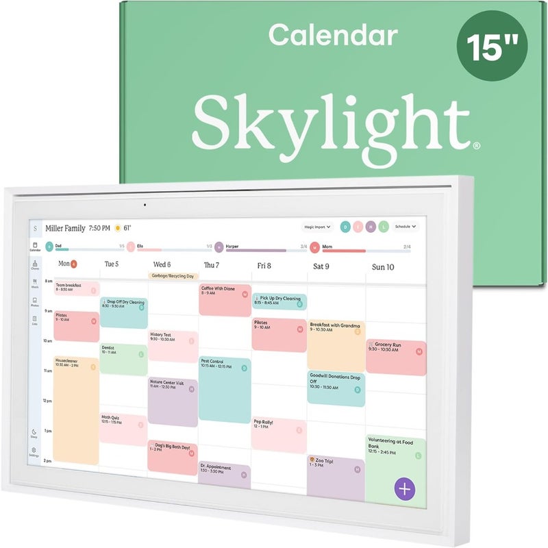 Calendar: 15 inch Digital Calendar and Chore Chart, Smart Touchscreen Interactive Display for Family Schedules - Wall Mount Included - Image 1