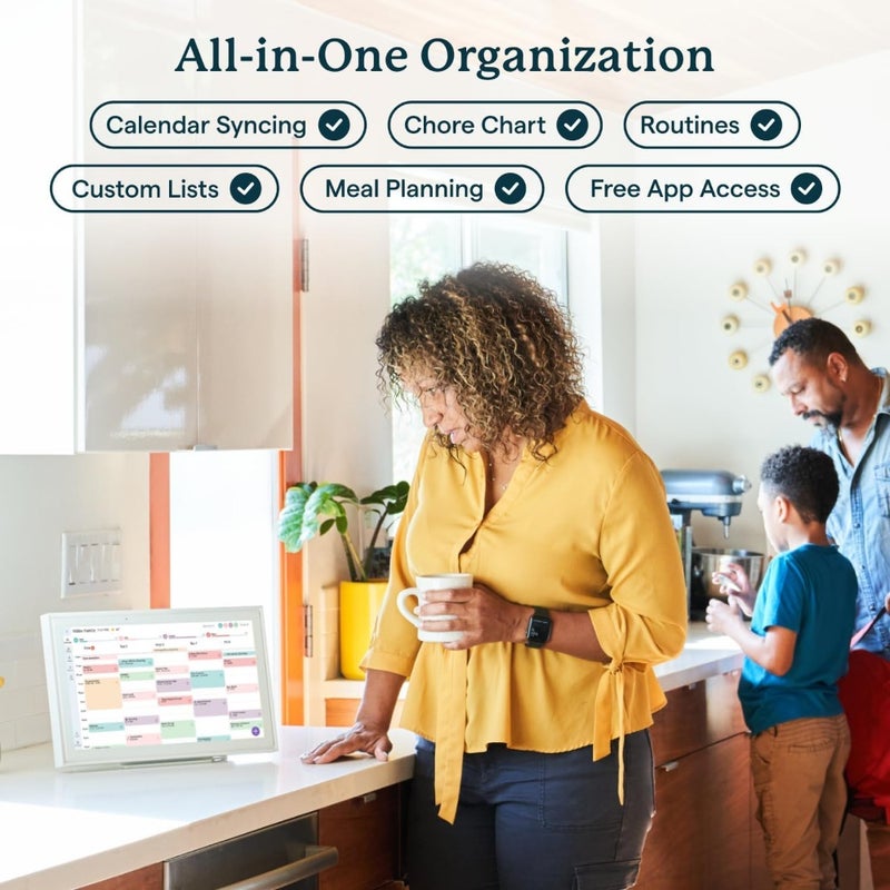 Calendar: 15 inch Digital Calendar and Chore Chart, Smart Touchscreen Interactive Display for Family Schedules - Wall Mount Included - Image 3