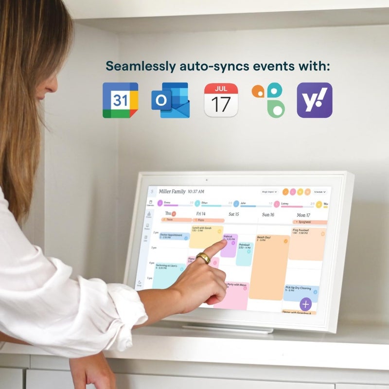 Calendar: 15 inch Digital Calendar and Chore Chart, Smart Touchscreen Interactive Display for Family Schedules - Wall Mount Included - Image 2