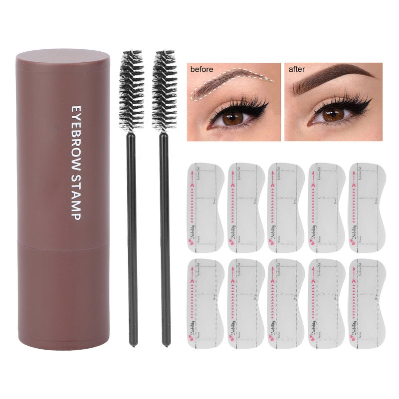 One Step Eyebrow Stamp Shaping Kit Long Lasting Waterproof Eyebrow Powder Set for MakeupNatural Brown - Image 3