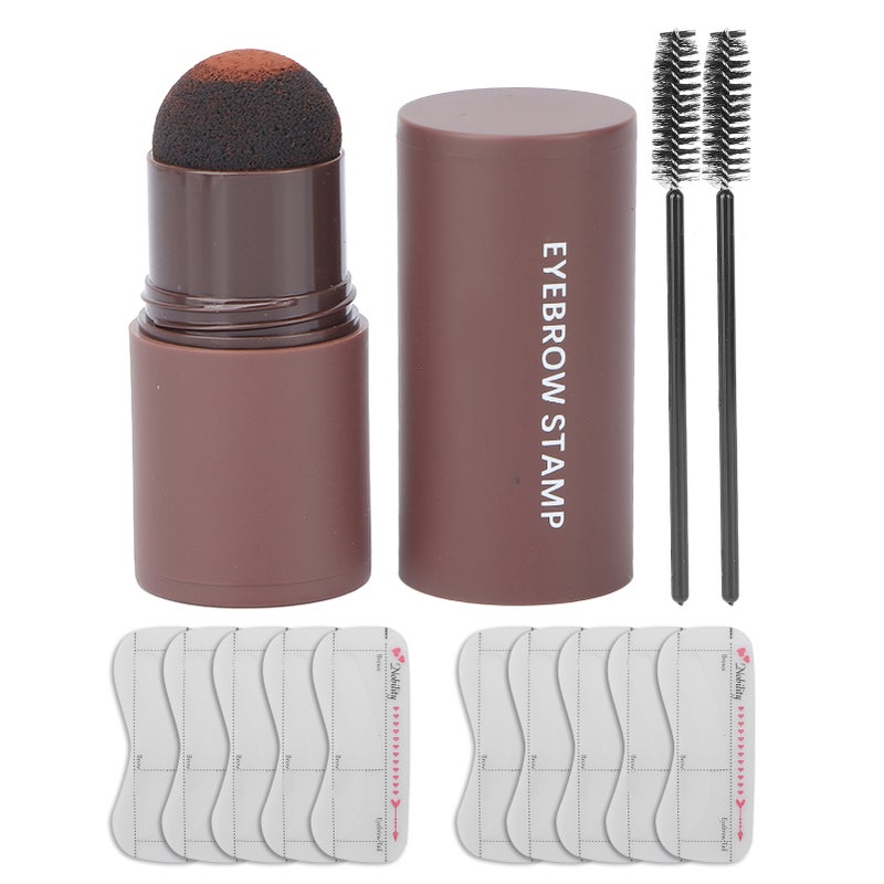 One Step Eyebrow Stamp Shaping Kit Long Lasting Waterproof Eyebrow Powder Set for MakeupNatural Brown - Image 2