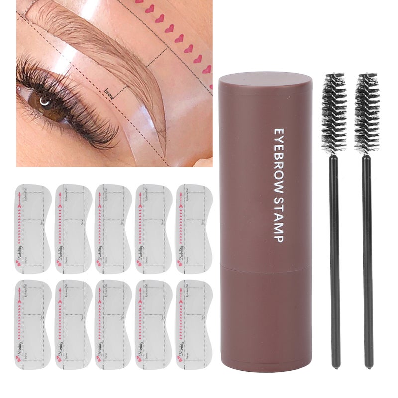 One Step Eyebrow Stamp Shaping Kit Long Lasting Waterproof Eyebrow Powder Set for MakeupNatural Brown - Image 4