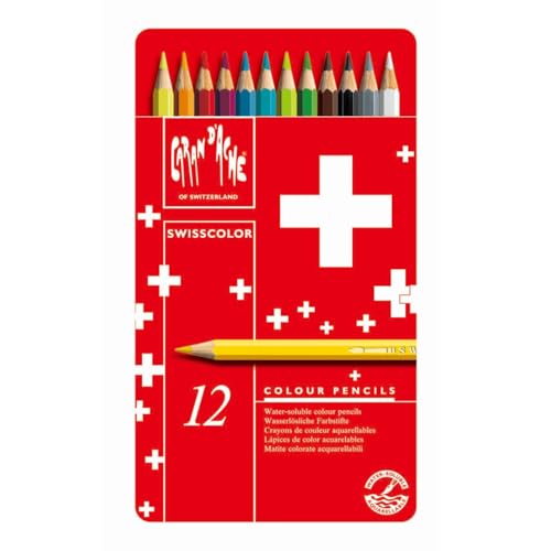 Caran d'Ache CREATIVE ART MATERIALS Swisscolor Pencils Metal Box, Set of 12 (1285.712) - Image 1