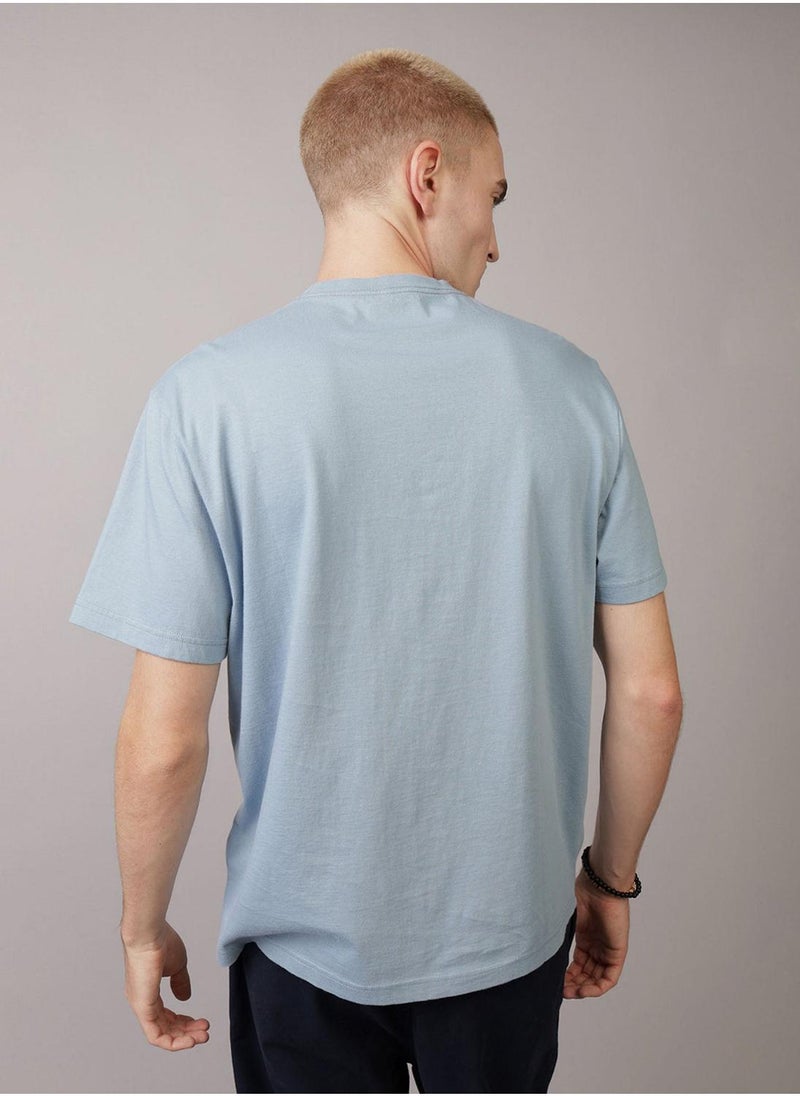 American Eagle - Embroidered Crew Neck Graphic T-Shirt - Image 1