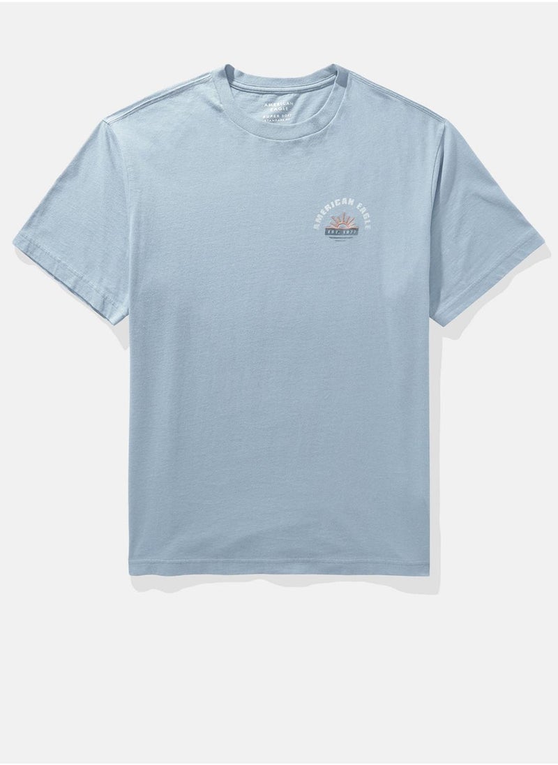 American Eagle - Embroidered Crew Neck Graphic T-Shirt - Image 1