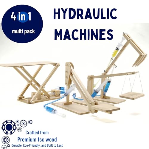 PATHFINDERS STEM Kit Hydraulics 4in1 Build 4 Hydraulic Machines  Engineering Model Kit for Kids 8  Educational Science Toy  Learn Physics  Mechanics  Wooden DIY Project - Image 5