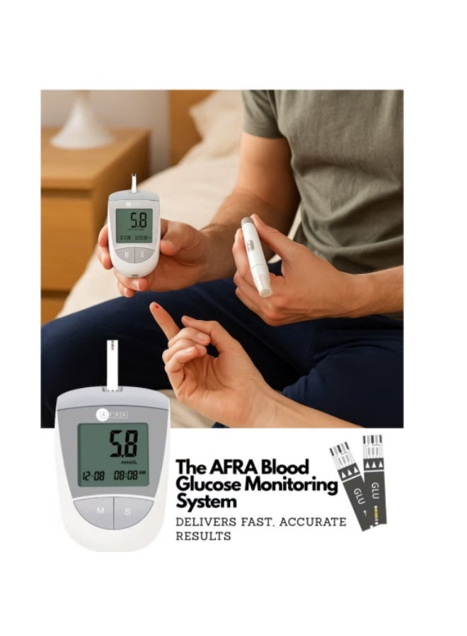 AFRA Blood Glucose Monitoring Combo Kit | 50 Blood Glucose Test Strips (100GMS) + 50 Sterile - Image 3
