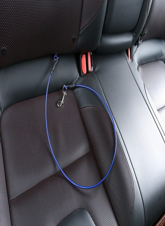 Mogoko Pet Dog Car Seat Belt Restraint, Coated Stainless Steel Chew Proof Dog Vehicle Safety Tether Cable, Double Clip No-Chew Pet Car Leash Lead-40 Inch - Image 5