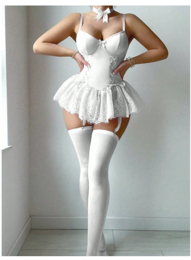 Seductive Lace Corset Lingerie - Waist Cincher with Tutu Skirt - Image 5