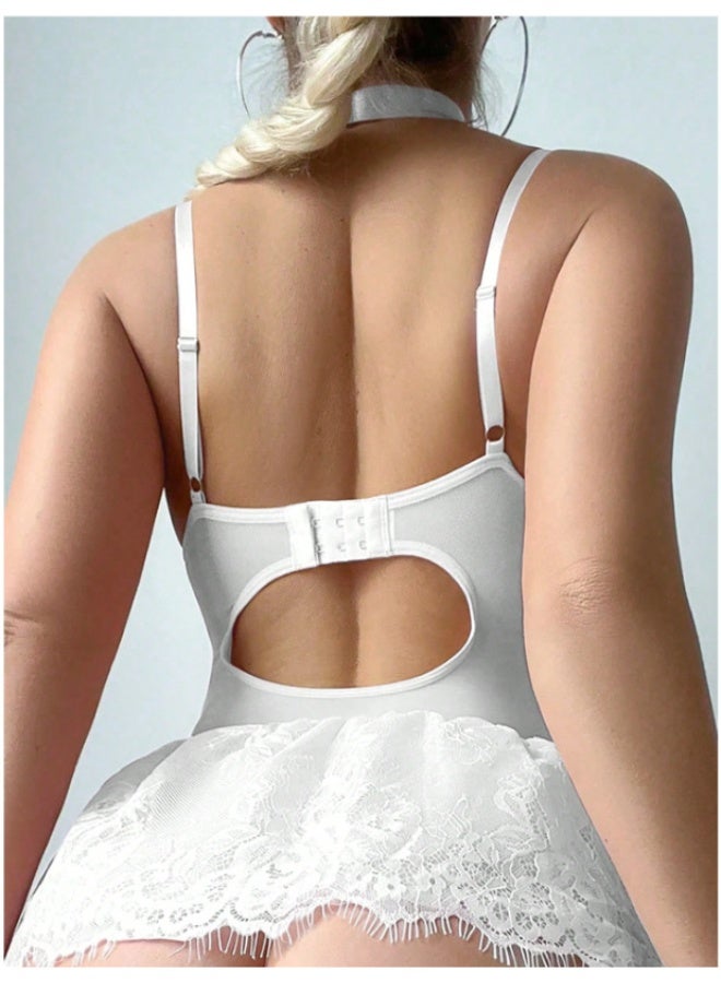 Seductive Lace Corset Lingerie - Waist Cincher with Tutu Skirt - Image 2