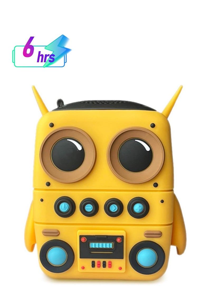 Cartoon Mini Bluetooth Speaker, Small Bluetooth 5.0 Speaker IP65 Wireless Bluetooth Mini Speaker Cute Robot Portable Wireless Speaker Miniature Wireless Robot Speaker for Home Camping Beach Outdoor - Image 1