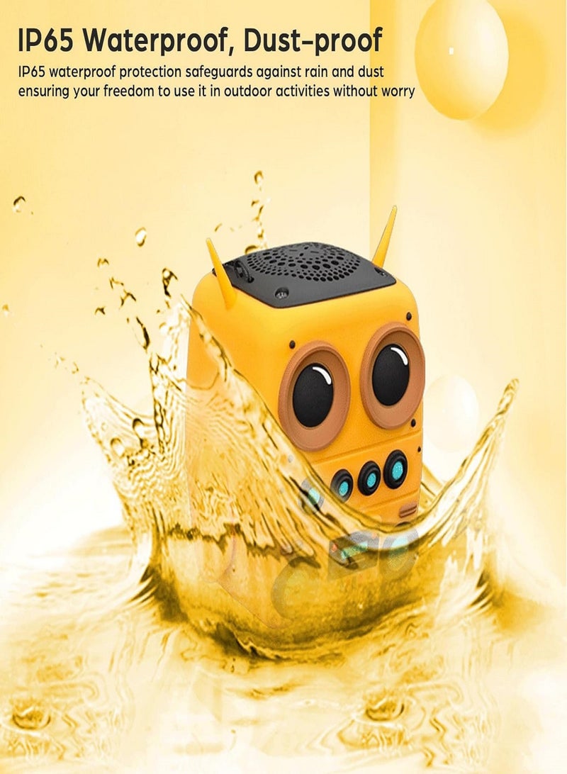 Cartoon Mini Bluetooth Speaker, Small Bluetooth 5.0 Speaker IP65 Wireless Bluetooth Mini Speaker Cute Robot Portable Wireless Speaker Miniature Wireless Robot Speaker for Home Camping Beach Outdoor - Image 5